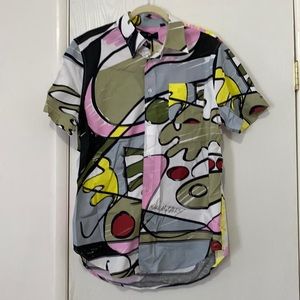 BRAND NEW MENS ABSTRACT BUTTON UP